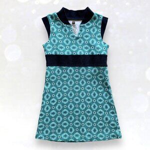 Tea Collection Split Neck Floral Medallion Dress